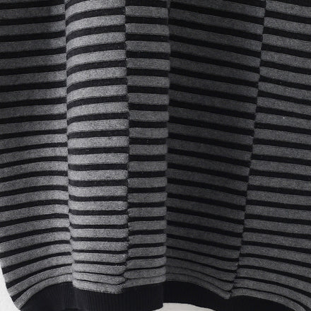 Warme gestreifte Strickkleider lässiger Patchworkpullover lässiger grauer Pullover