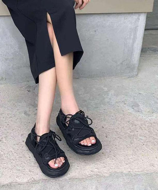 White Faux Leather Walking Sandals Cross Strap Water Sandals - SooLinen