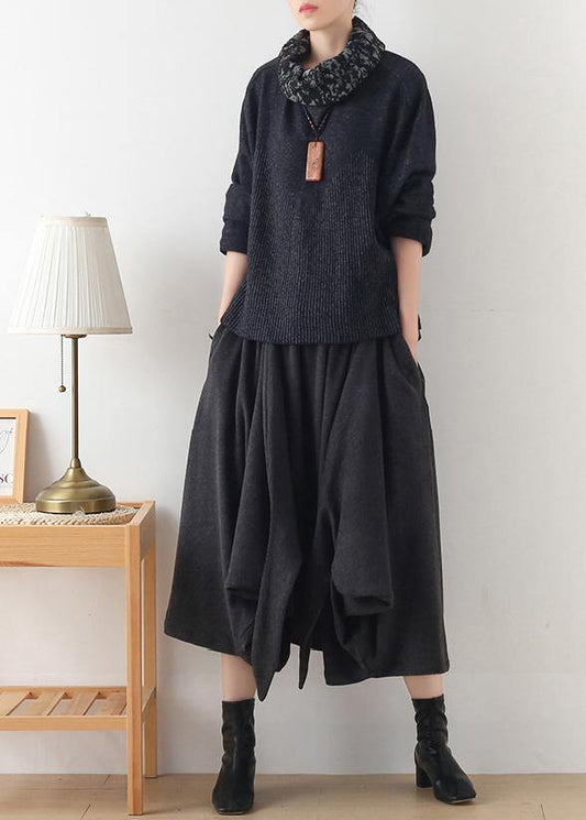 Winter new irregular knitted pants loose large women's crotch pants - SooLinen