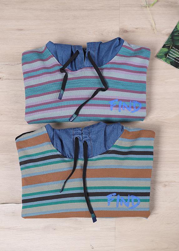 Women Black On The Back Unique Hooded Fine Autumn Tops - SooLinen