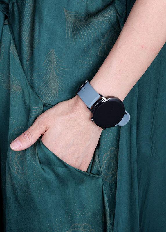 Women Black Print Feather Floral Silk Dress Summer - SooLinen