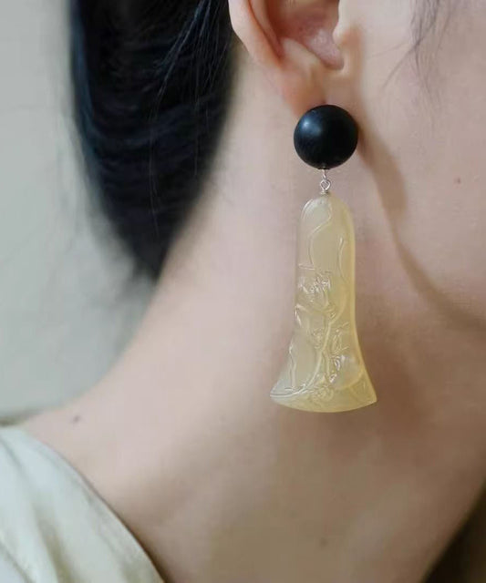 Schwarze Sandelholz-Ohrhänger für Damen