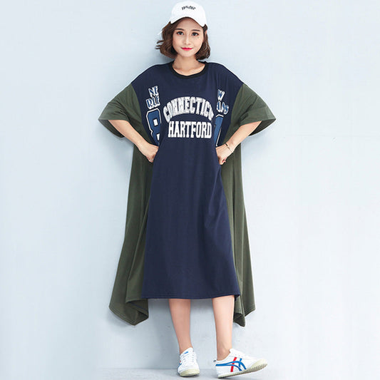 Lässige, lockere Patchwork-Baumwollkleider für Damen