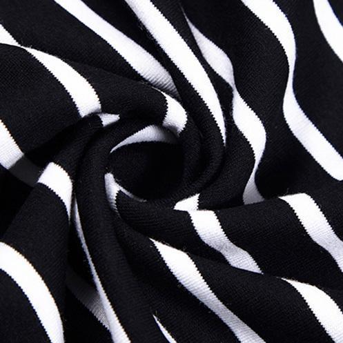 Damenbekleidung Lockeres, lässiges, gestreiftes Baumwollkleid