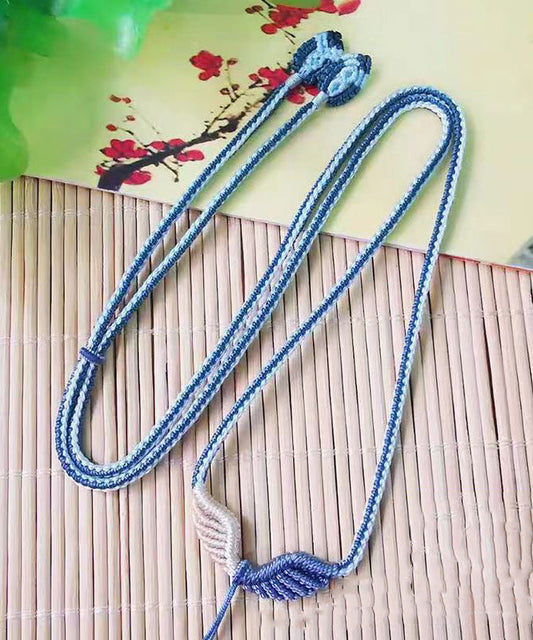 Damen Halskette mit handgewebtem Quastenanhänger in Grün