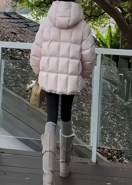 Abrigo de plumón de pato con capucha y cremallera para mujer, color verde, para invierno