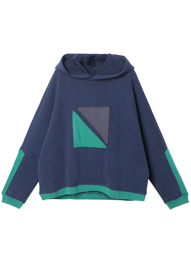 Frauen Navy Mit Kapuze Taschen Warme Fleece Sweatshirts Top Winter