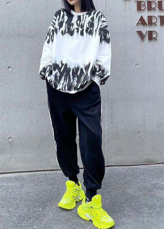 Women O Neck Spring Tops Women Design White Print Blouses - SooLinen