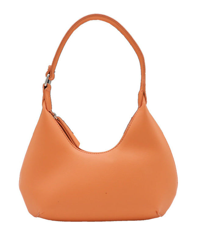 Women Orange Solid Durable Faux Leather Hobo Bag