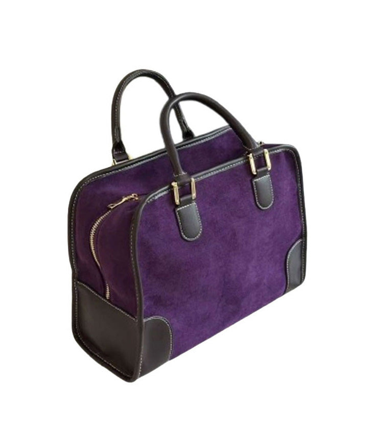 Women Purple Suede Large Capacity Tote Bag