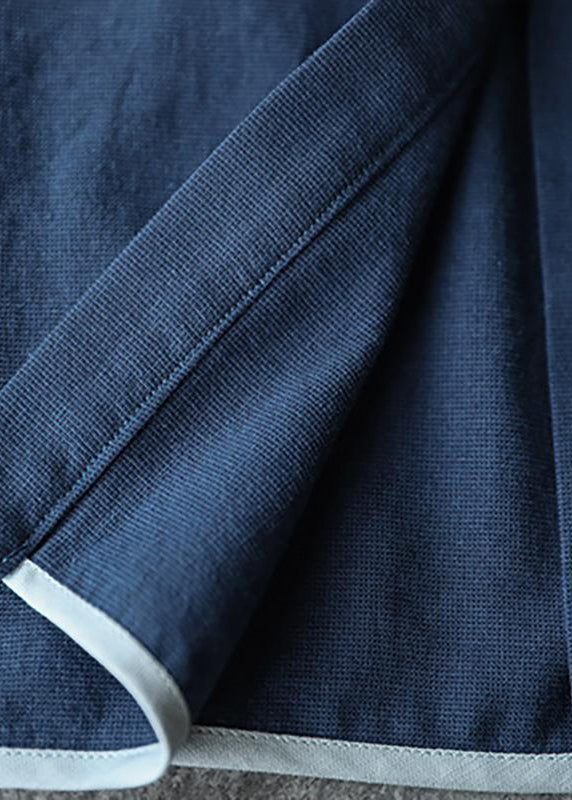 Damen Frühling Literarische Schnürung Spleißen Hemd Midikleid