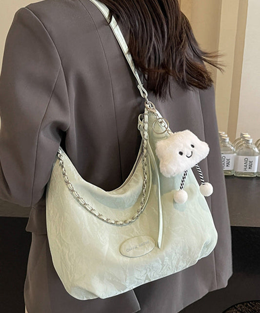 Women White Solid Durable Calf Leather Shoulder Bags