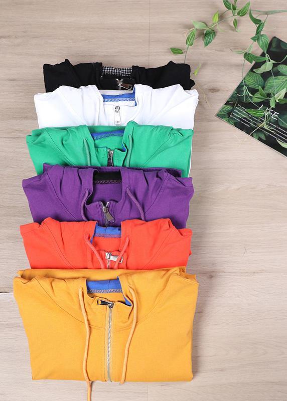 Women Zipper Spring Modern Blouse Black Tops - SooLinen