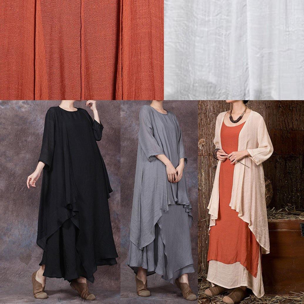 Women bracelet sleeved linen tops women Tunic Tops nude cardigan summer - SooLinen