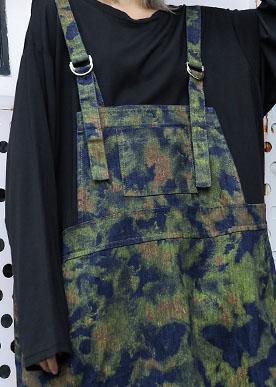 Women prints Cotton clothes false two pieces cotton fall Dresses - SooLinen