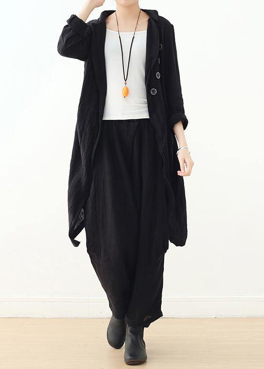 Women v neck Cinched Plus Size trench coat khaki baggy outwear fall - SooLinen