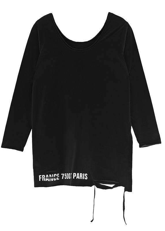 Women white cotton clothes For Women hem Hole daily o neck blouses - SooLinen