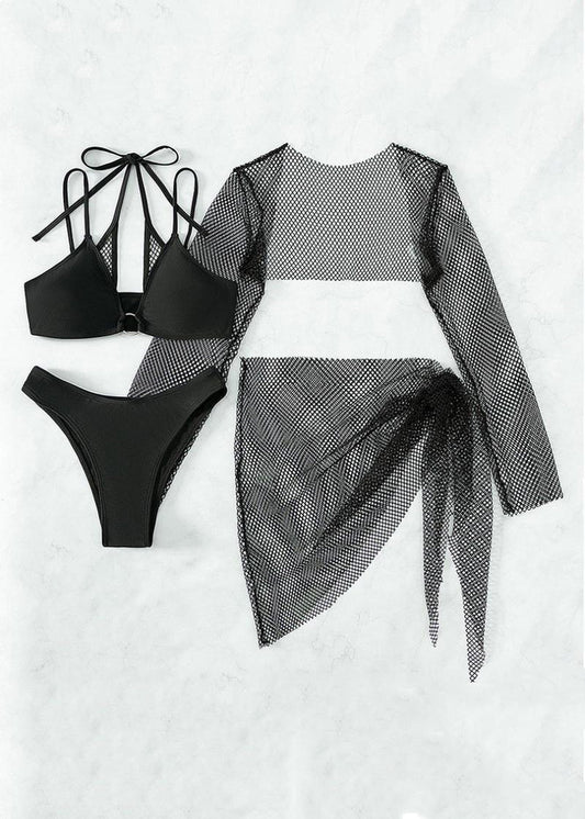 Women's Swimsuit Set Four Piece Set Tulle Lingerie Set