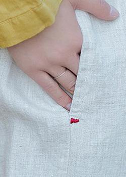 Women's literature white loose straight elastic waist lace up wide leg pants - SooLinen