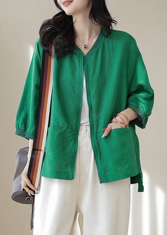 Gelbe Taschen Reißverschluss Patchwork Leinen Dünne Mäntel Armband Ärmel