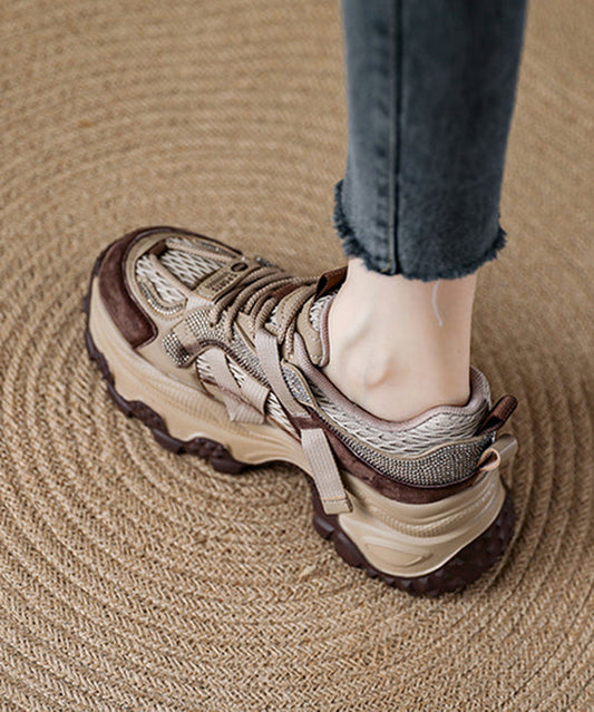 Plataforma de circonita amarilla, malla transpirable, 2025, con cordones