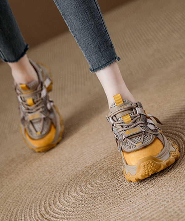 Plataforma de circonita amarilla, malla transpirable, 2025, con cordones