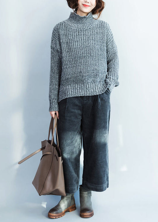 Herbst schwarze lässige Cordhose Vintage Haremshose