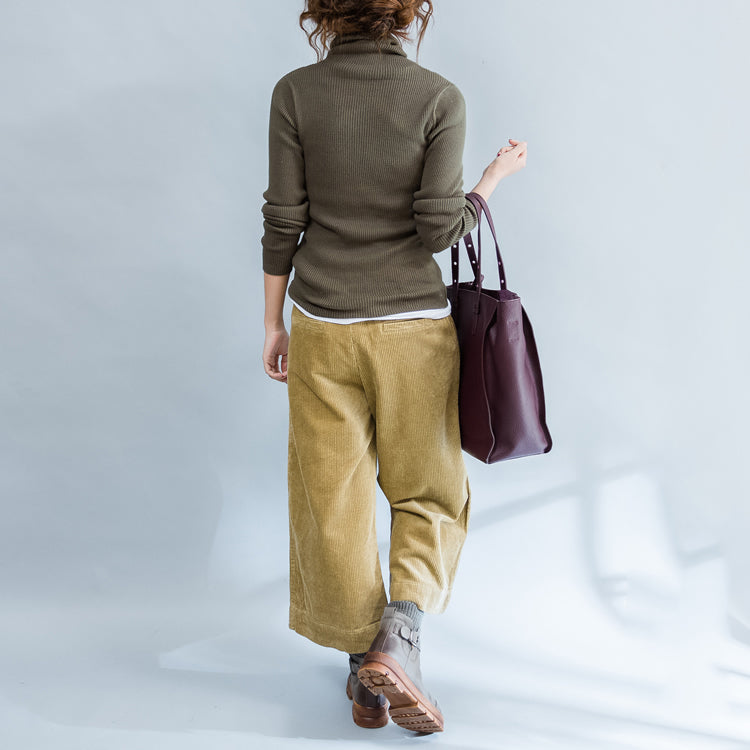 Herbst grün fit pullover mode casual high neck stricken tops