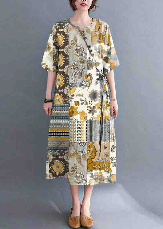 Lockeres grünes Maxi-Sommerkleid aus Chiffon mit Knöpfen