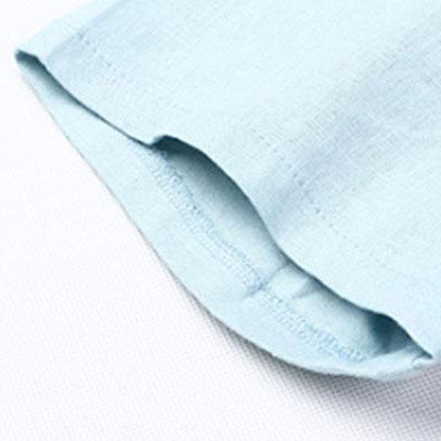 Baggy Leinen Sommerkleid stilvolle Kurzarm bestickt Flachs unregelmäßige rote Kleid