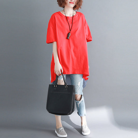 Baggy rot reinem leinen baumwolle bluse casual shirts boutique o neck gestreiften Batwing Ärmel baumwolle kleidung