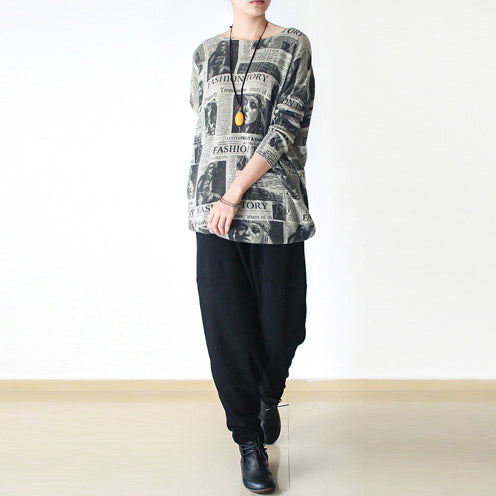 Schwarze Winterhose dicke Baumwollhose lockere Haremshose Jogginghose