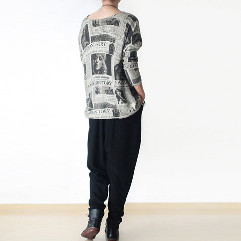 Schwarze Winterhose dicke Baumwollhose lockere Haremshose Jogginghose