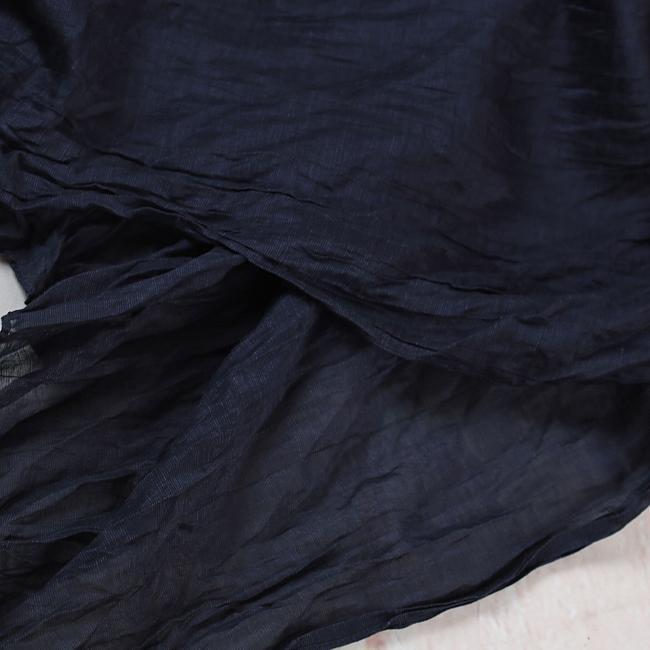 boutique blue silk linen dresses plus size o neck baggy dresses tie waist caftans vintage short sleeve a line skirts