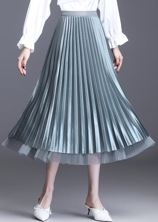 diy Grauer Patchwork-A-Linien-Herbstrock mit hoher Taille