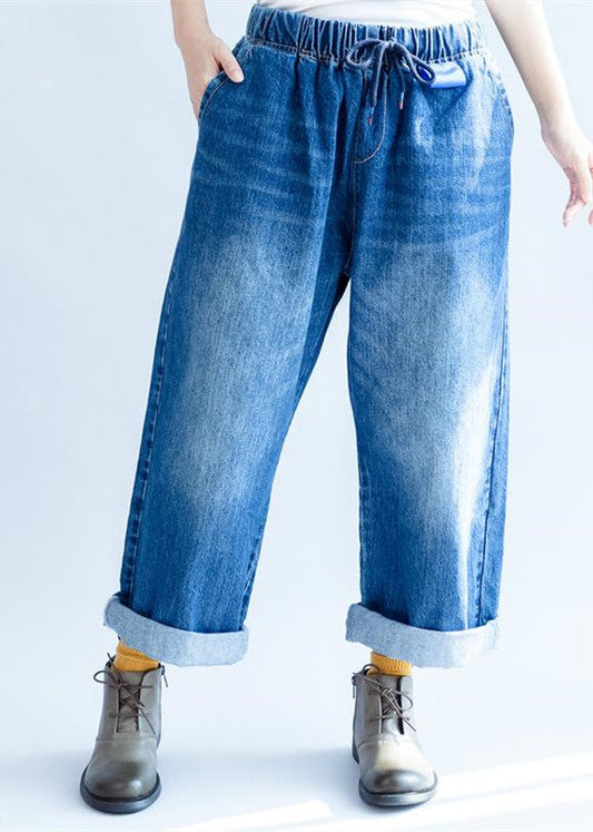 Hose mit weitem Bein und elastischer Taille