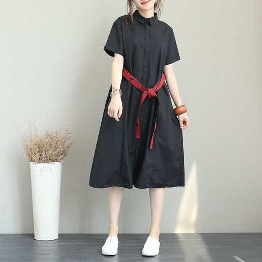 Mode Marine Baumwolle Etuikleider Plus Size Kleidung Baumwolle Kleidung Kleider