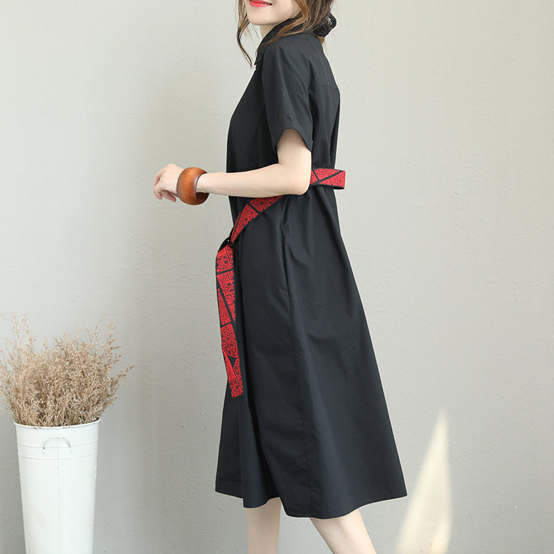 Mode Marine Baumwolle Etuikleider Plus Size Kleidung Baumwolle Kleidung Kleider