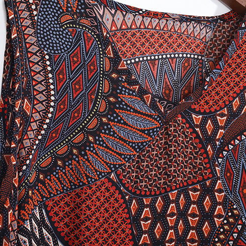 Mode rot gelb Drucke lange Chiffonkleider übergroße Quaste Chiffon Kleidung Kleider lässig ärmellose Maxikleider