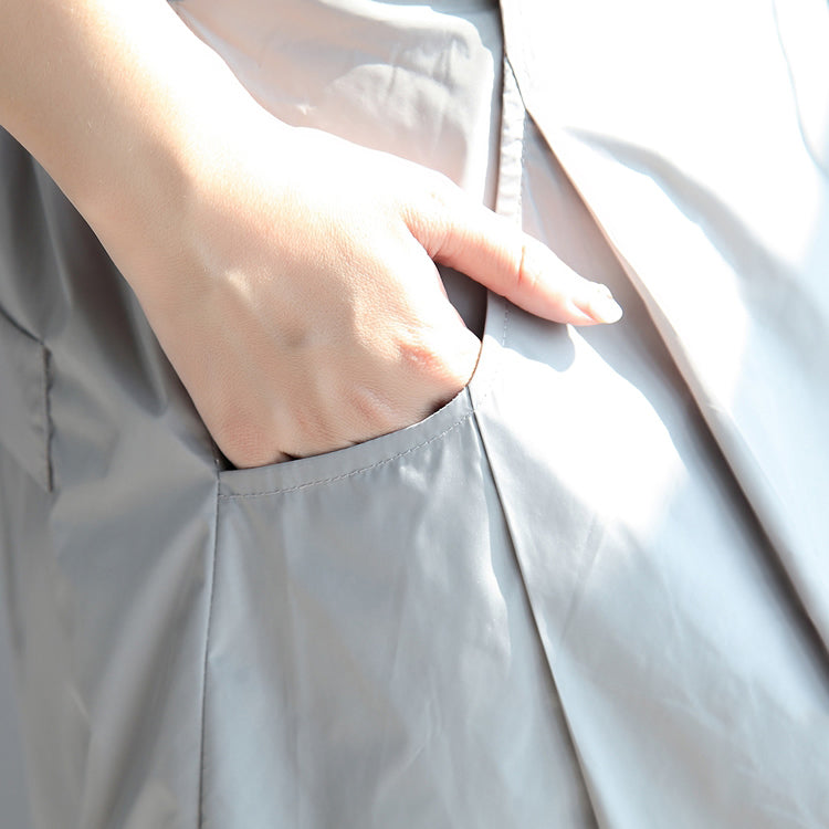 hellgraue lässige Baumwollröcke Plus Size Maxiröcke mit elastischer Taille