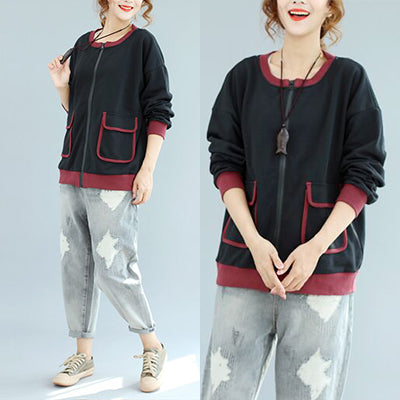 Neue herbst winter schwarz patchwork baumwolle kurzmantel plus größe mode outwear