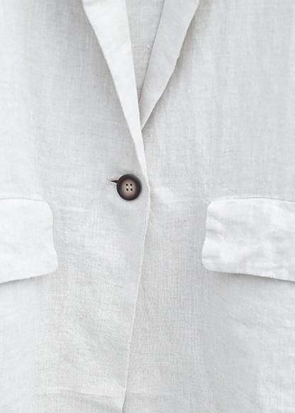 new black striped casual waistcoat and elastic waist wide leg pants - SooLinen