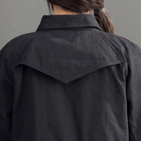 Neue mode schwarz baumwolle lange oberbekleidung plus größe hohe taille warme doppel brust graben mäntel