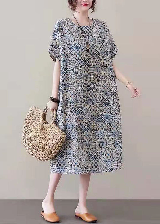 Leinen-Etuikleider mit roten Drucken, trendige Leinenkleider in Übergröße mit seitlichem V-Ausschnitt