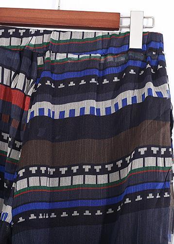 summer new original design loose stripes chiffon casual seven points harem pants - SooLinen