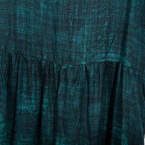 feines grünes Naturleinenkleid plus size O-Ausschnitt Leinen Maxikleid Elegantes Kurzarmkleid