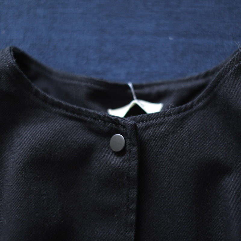 Vintage schwarzer langer Mantel Locker sitzender Stehkragen Jacken & Mäntel Mode Langarmmäntel