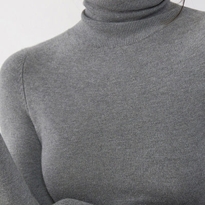 vintage gray winter sweater Loose fitting high neck vintage knitted sweaters