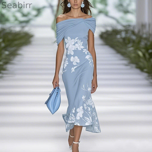 Spring Summer Floral Printed Elegant Dresses