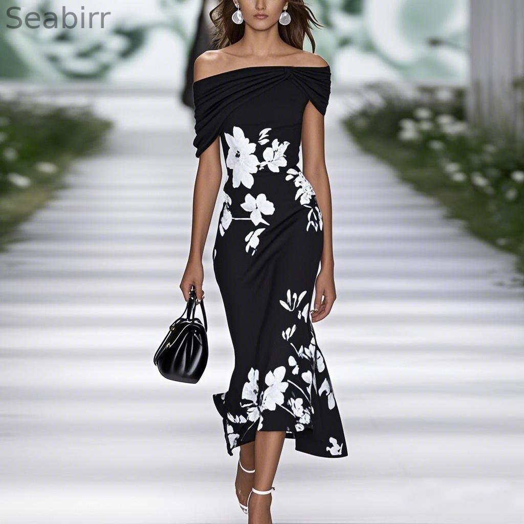 Spring Summer Floral Printed Elegant Dresses